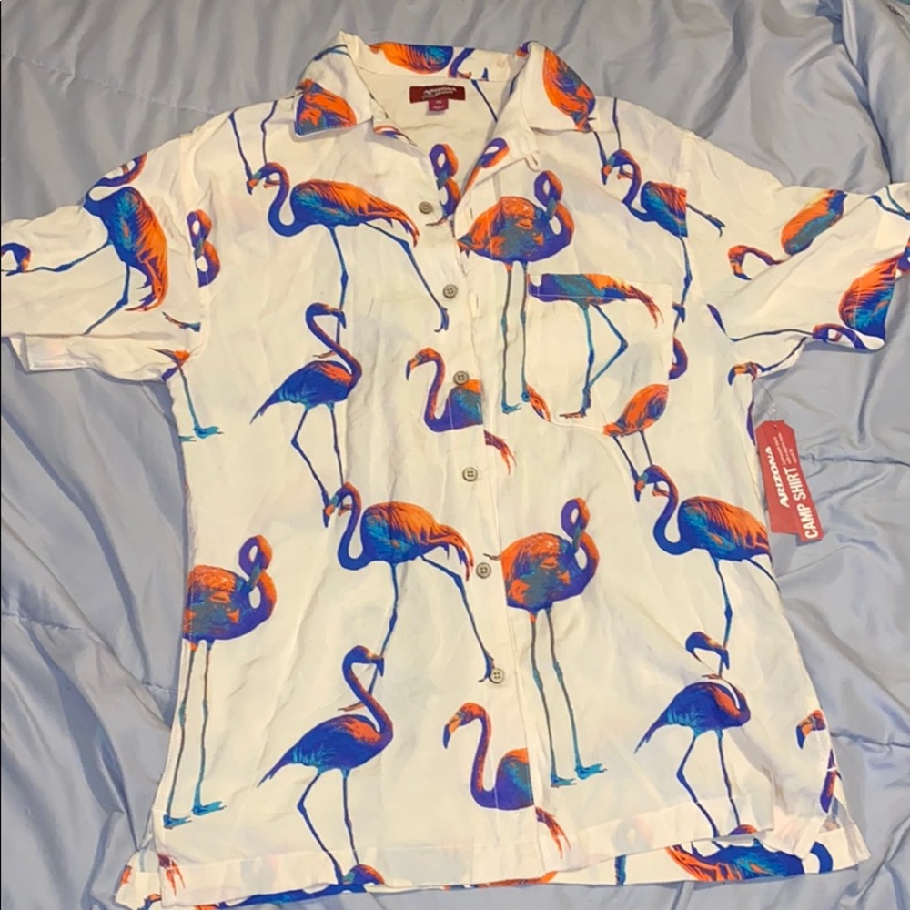 Flamingo button up/Hawaiian shirt - Size XS